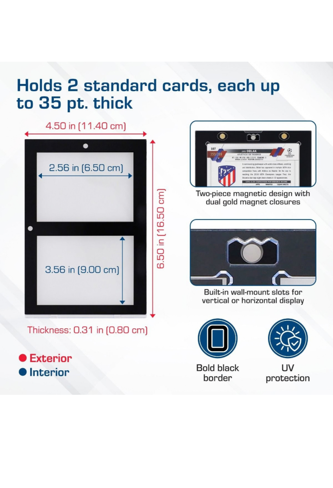 BCW 2-Card Magnetic Frame