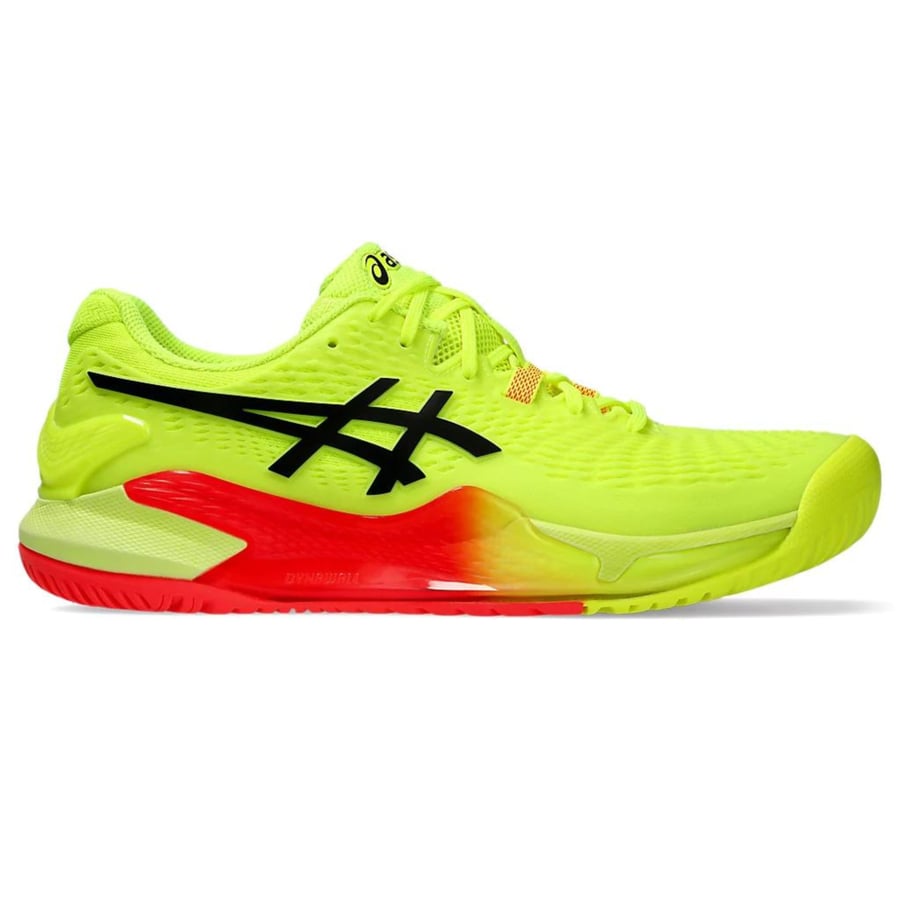 Asics Gel Resolution 9 Paris men s tennis shoe Safety yellow black coral