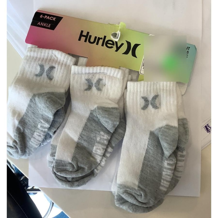 Hurley baby socks 6 pack 12 24 months