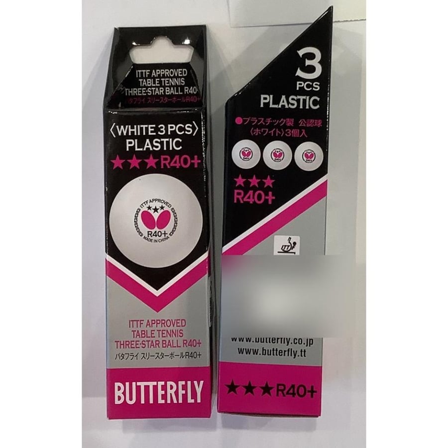 Butterfly R40 3 star table tennis balls box of 3