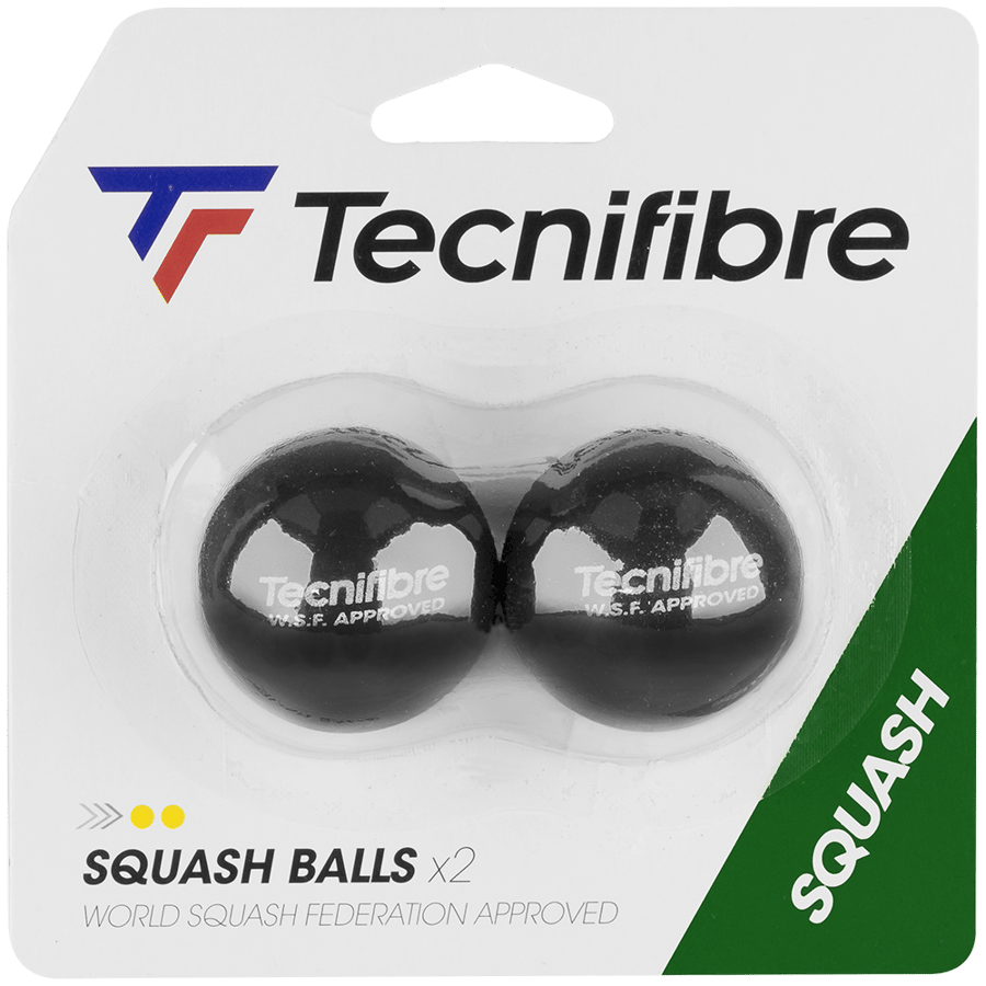 Tecnifibre double yellow dot squash balls 2 per blister