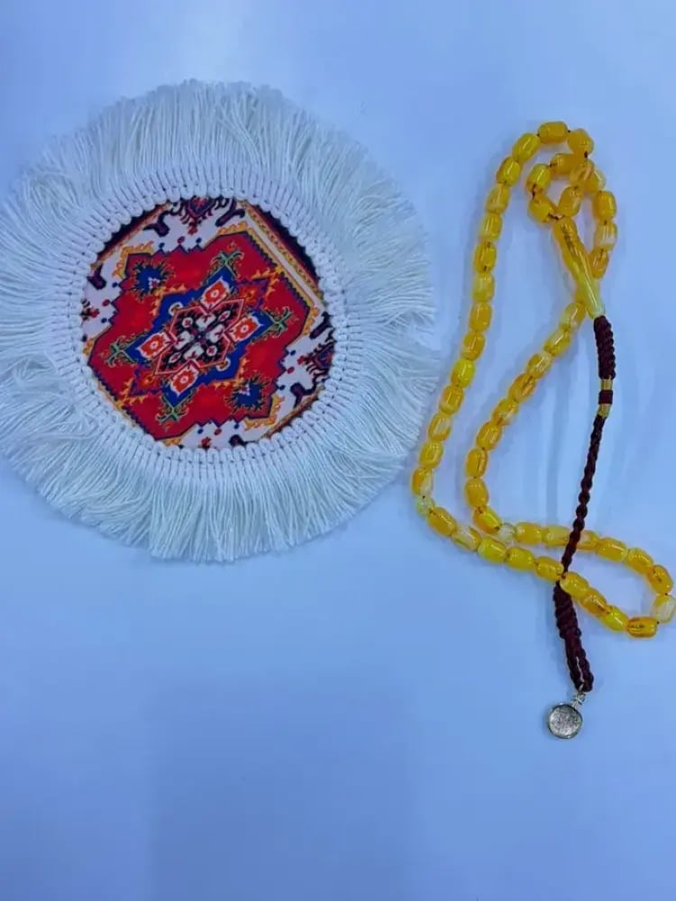 سبحة نواعم بكلايت شبية الكهرمان  - قصة برميلية