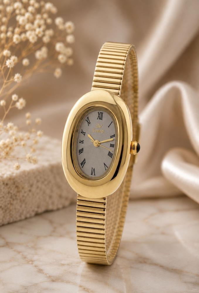 ساعة إيفرد نسائية بيضاوية بأرقام رومانية - Everd Classic Oval Watch