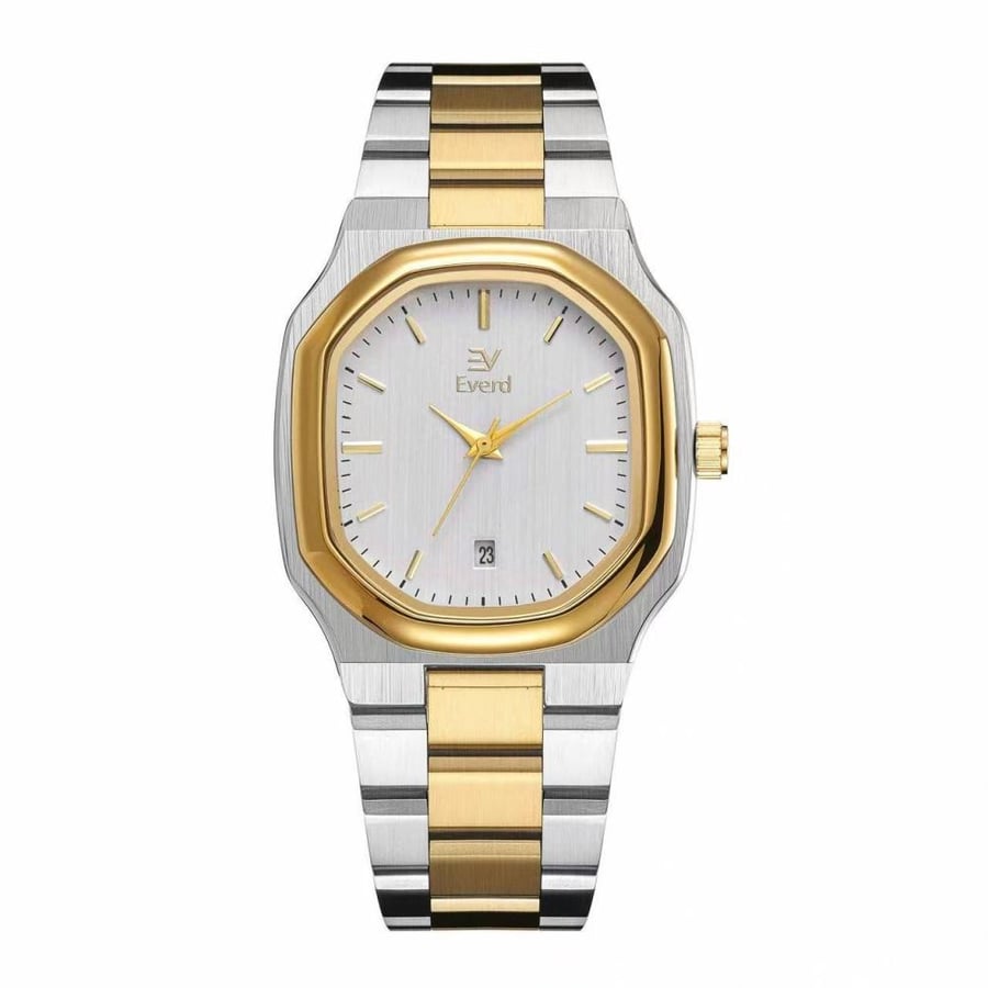 ساعة إيفرد بتصميم مضلّع ونافذة تاريخ - Everd Octagon Date Watch