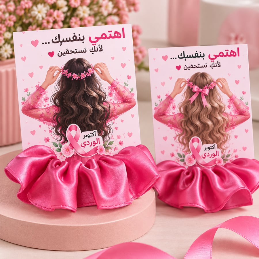 كرت ربطه | توزيعات توعية سرطان الثدي