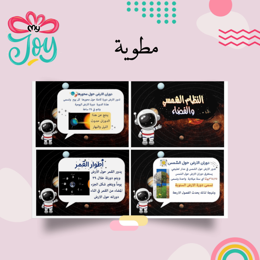 مطويه الفضاء الارض الشمس الفمر