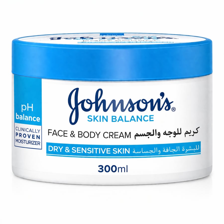 Johnson's Face & Body Cream for Dry & Sensitive Skin 300ml