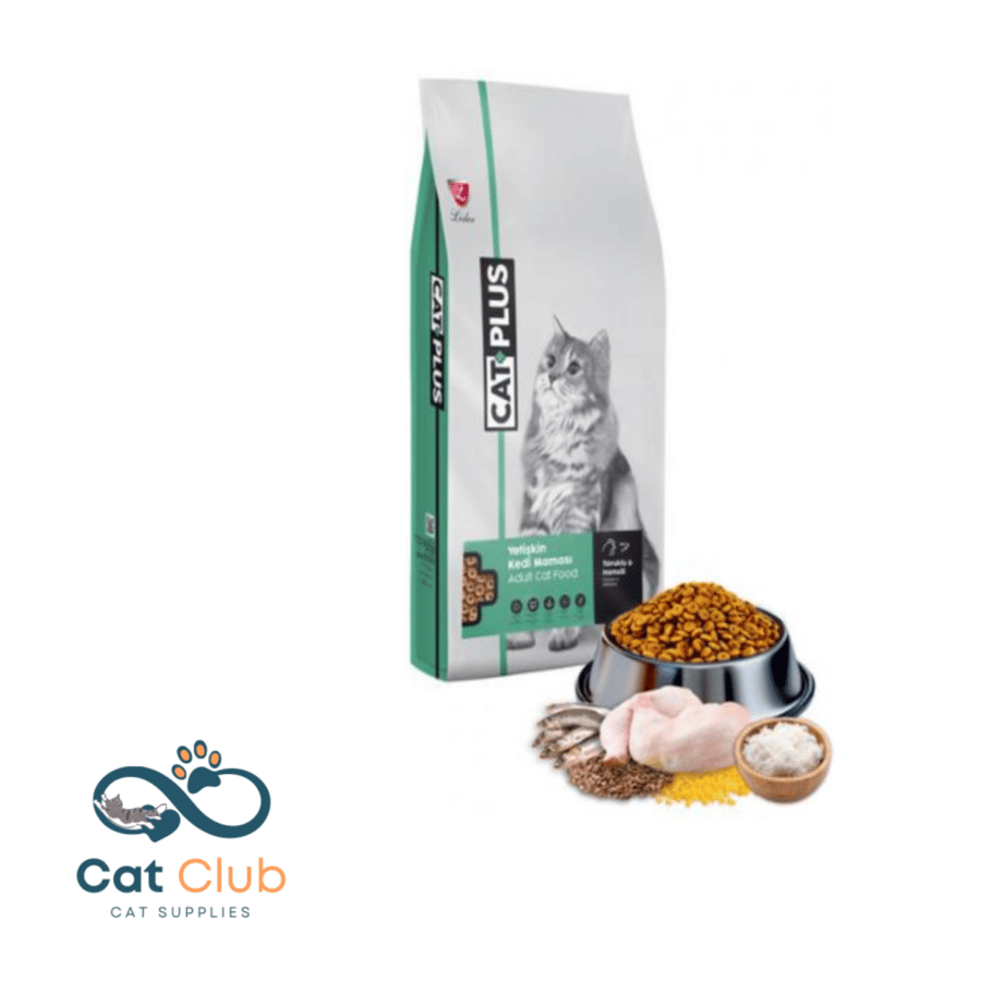 CAT PLUS طعام القطط البالغة – بطعم الدجاج والسمك 7 كيلو