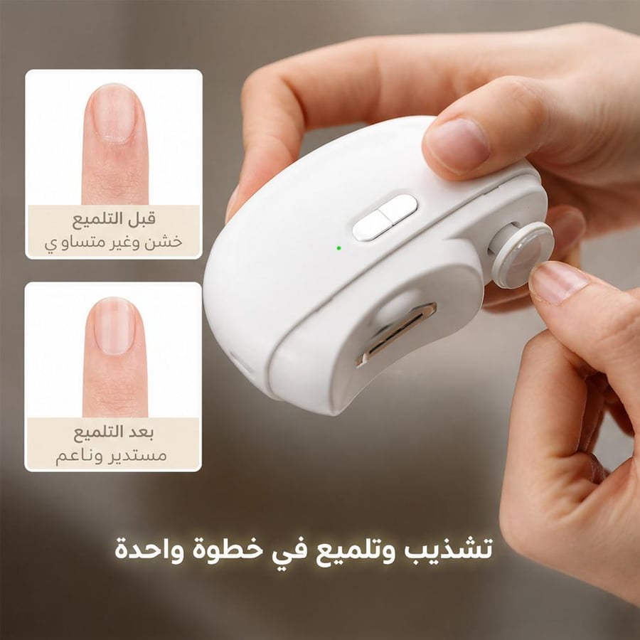 مقلم وملمع الأظافر الكهربائي الذكي للأطفال والكبار مع إضاءة LED