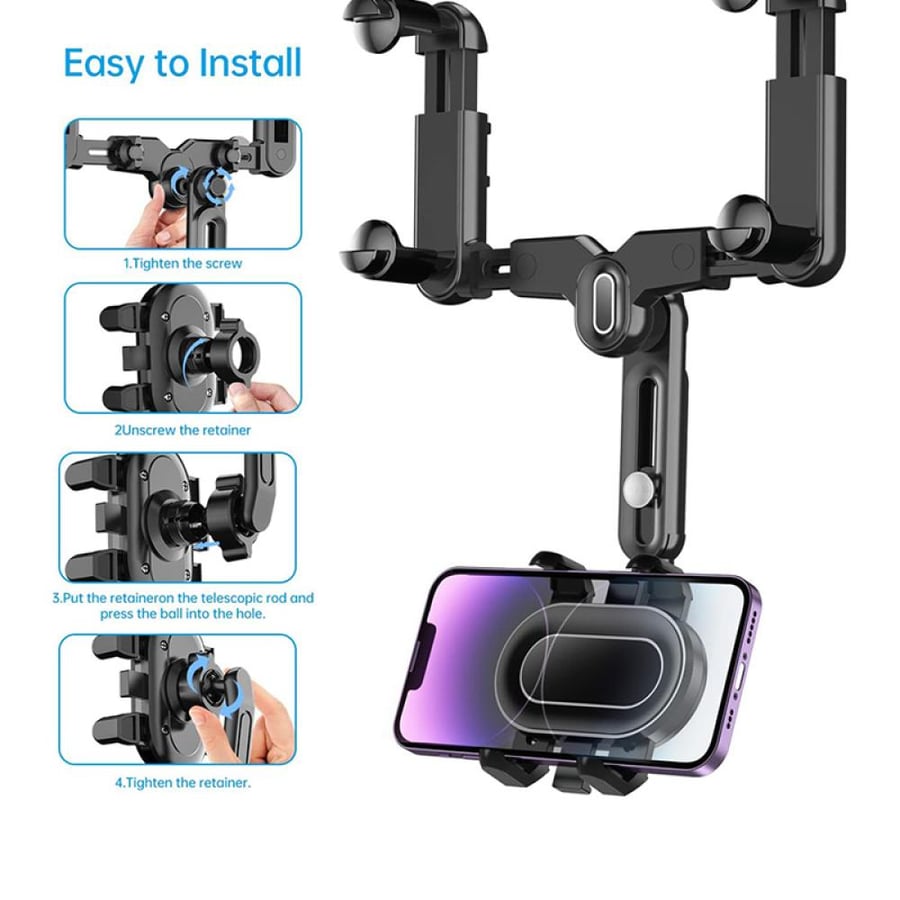 Mobile phone stand for mirrors, shockproof against vibrations and bumps