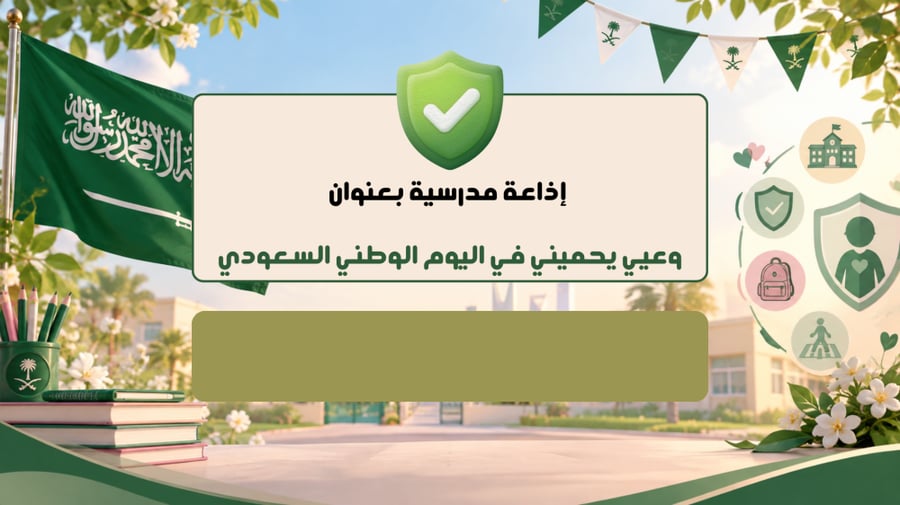 اذاعة مدرسية وعيي يحميني في اليوم الوطني
