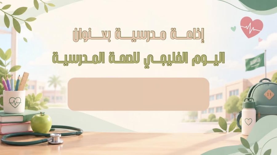 اذاعة مدرسية بعنوان اليوم الخليجي لصحة المدرسة