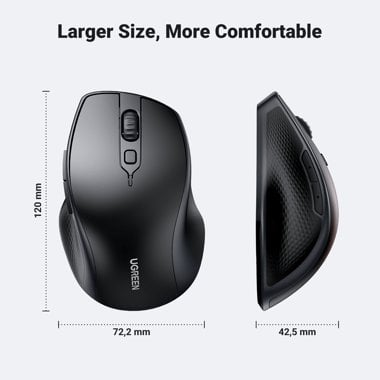 يوجرين ماوس لاسلكي مريح MU101 بتقنية Bluetooth 5.0 و2.4GHz