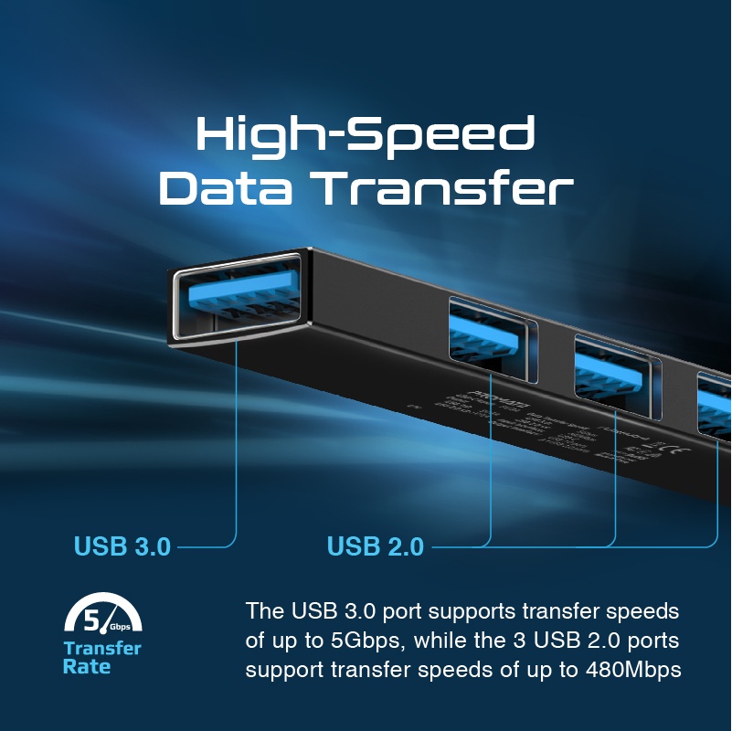 بروميت USB-C موزع بيانات  4 في 1 فائق السرعة بتصميم محمول - LiteHub-4