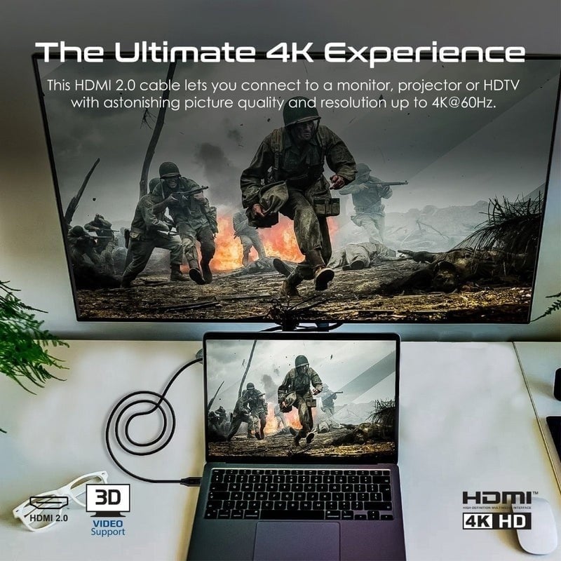 بروميت سلك فيديو صوتي اتش دي ام اي 4K بوضوح عالي 60هرتز بأطوال متعددة prolink4k60