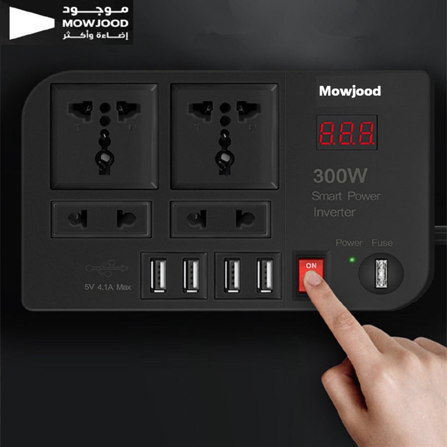 محول كهرباء للسيارة من 12v الى 220v للسيارة ,والبطاريات المتنقلة 300 و