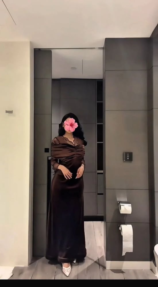 فستان مخمل بني