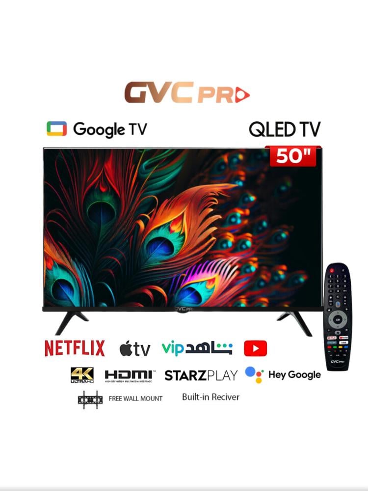 شاشة جي في سي برو 50 بوصة QLED 4K سمارت Google TV موديل GVC-50GOG900
