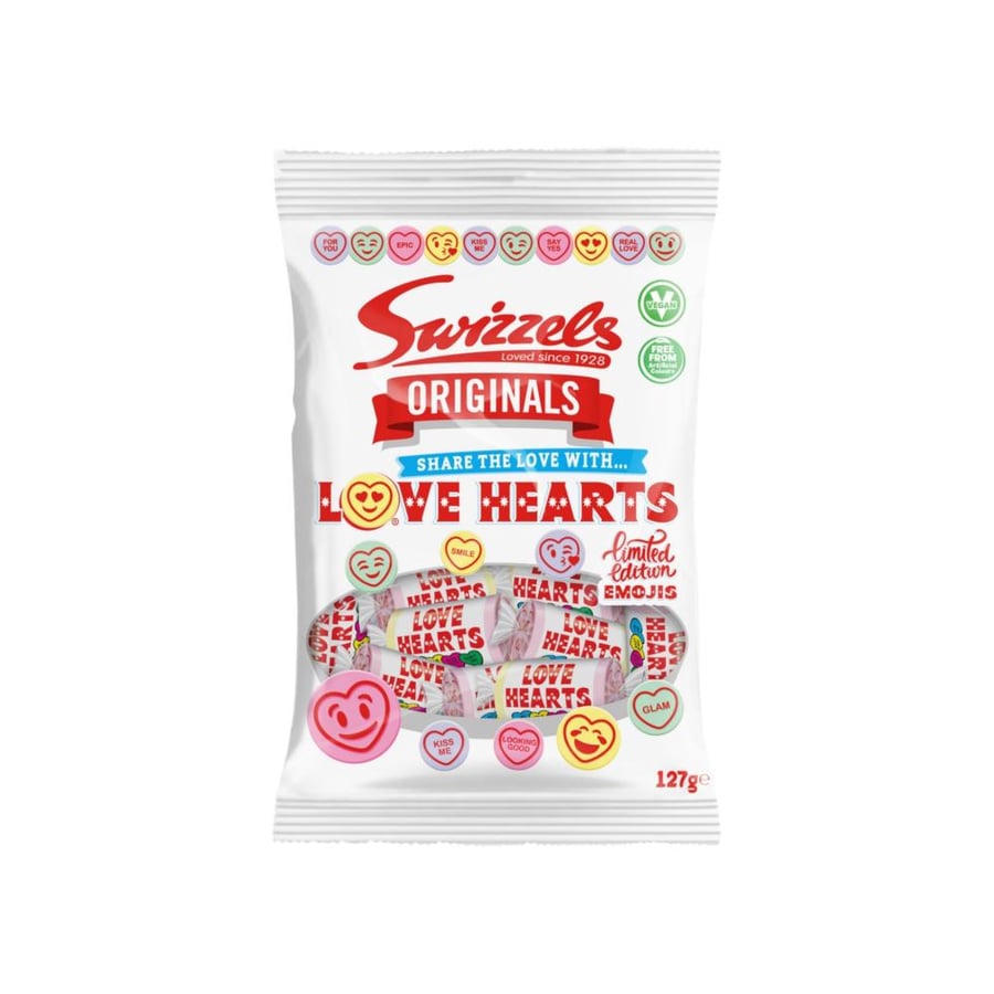 Swizzels Love Hearts Fruit Flavor Fizzy Sweets - Limited Edition Emojis - 127 g