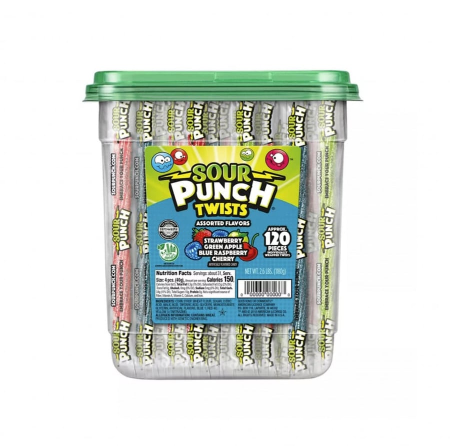 Sour Punch Twists - Assorted Flavors - 9 g - (1 pc)
