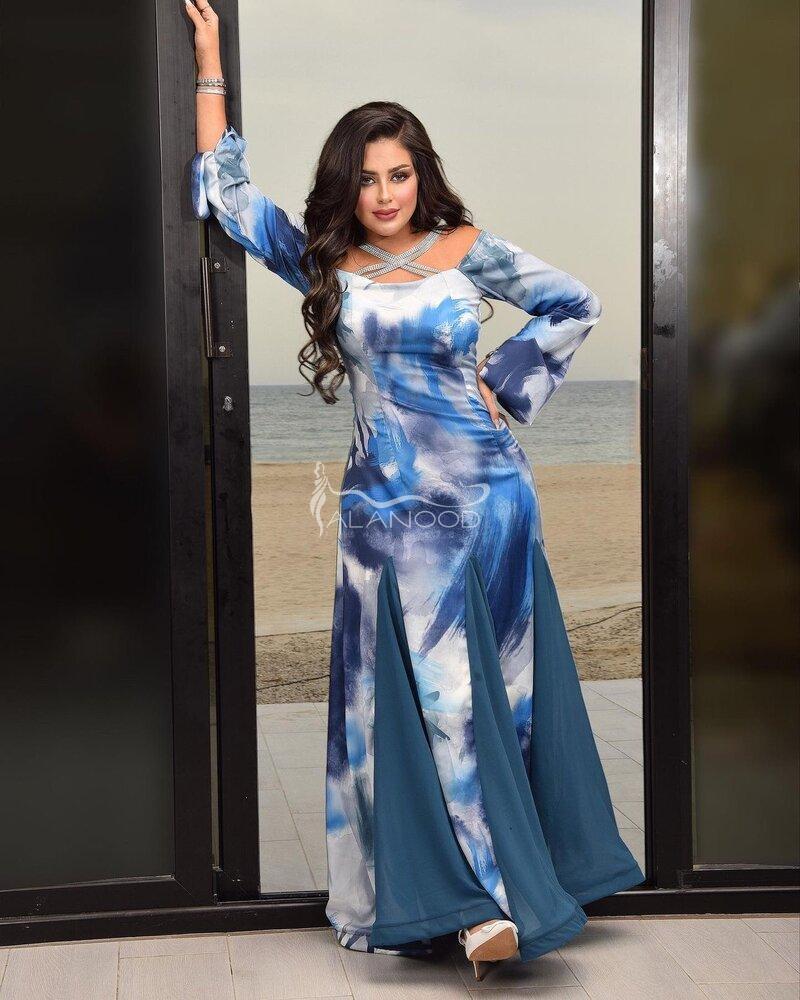 فستان مموج سماوي