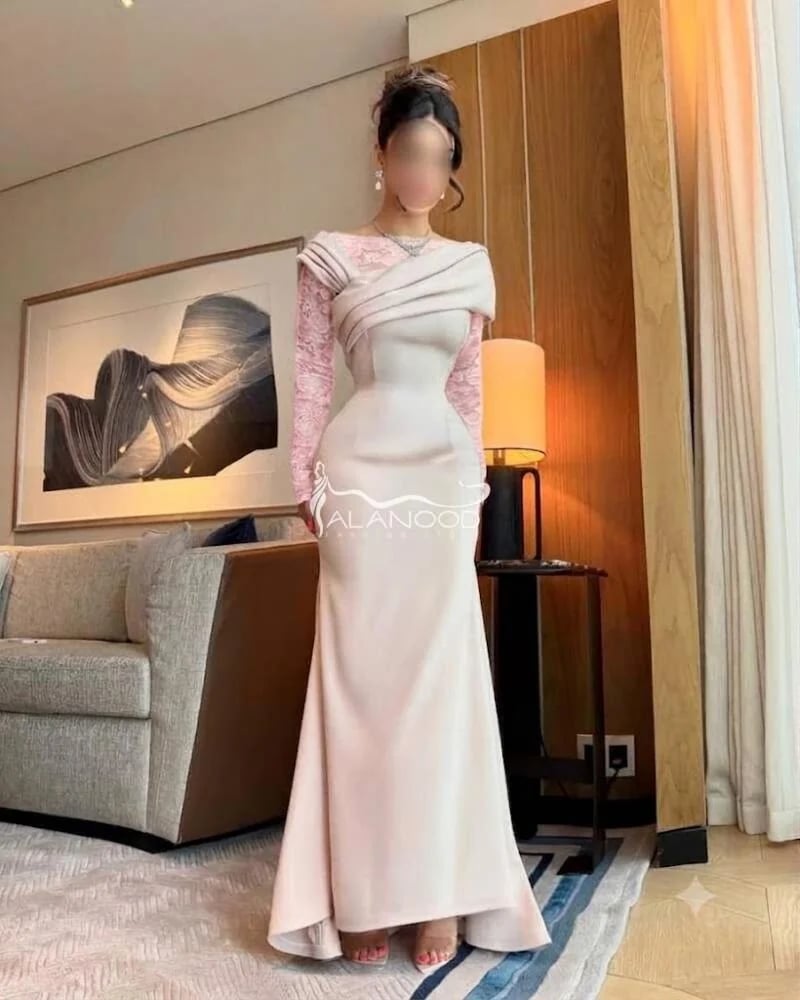 فستان سهره ناعم باكمام دانتيل