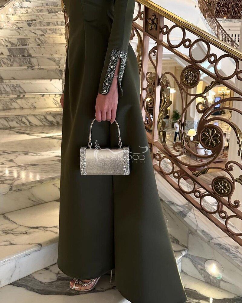 فستان ساتر كلوش زيتي