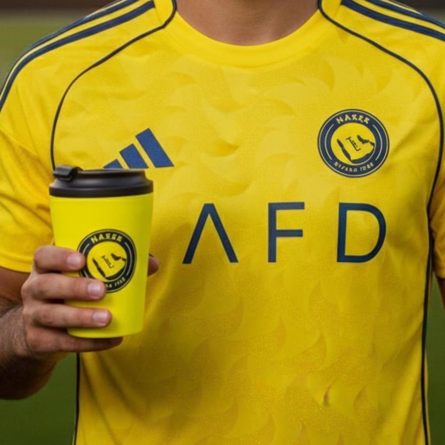 كوب قهوة - كوب نادي النصر اللون ( الأصفر )
