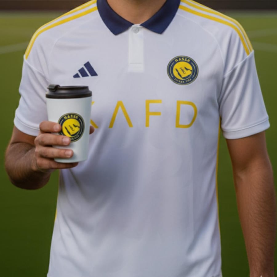 كوب قهوة - كوب نادي النصر اللون ( الأبيض )