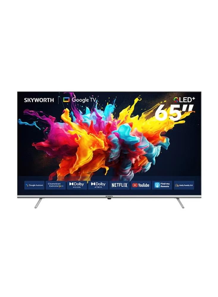 شاشة سكاي وورث 65 بوصة QLED+ 4K Smart Google TV — ألوان واقعية وصوت Dolby Atmos