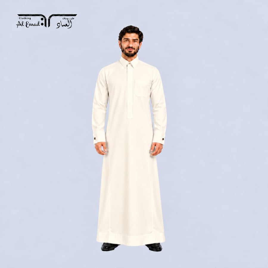 ثوب رسمي رجالي سكري رقبة قلاب سحاب كم كبك