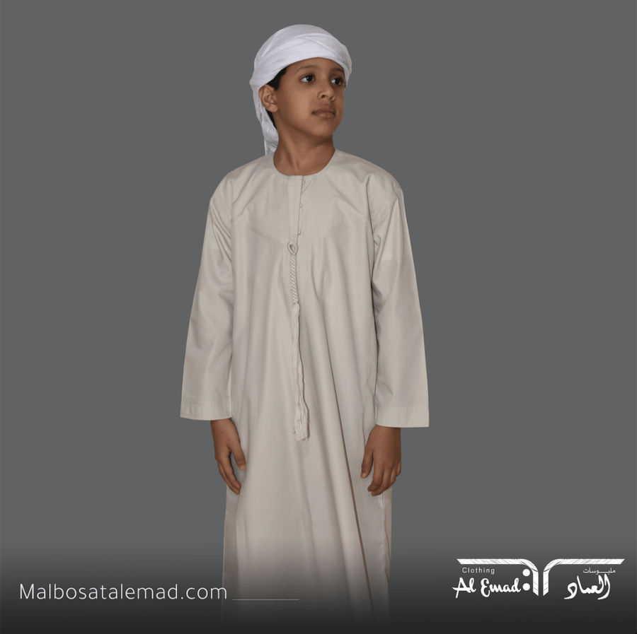 ثوب اطفال اماراتي رصاصي فاتح