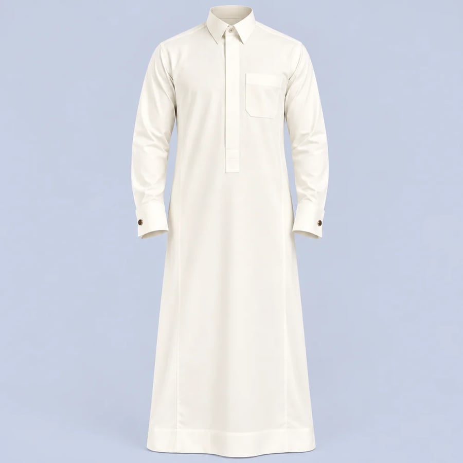 ثوب رسمي رجالي سكري رقبة قلاب سحاب كم كبك