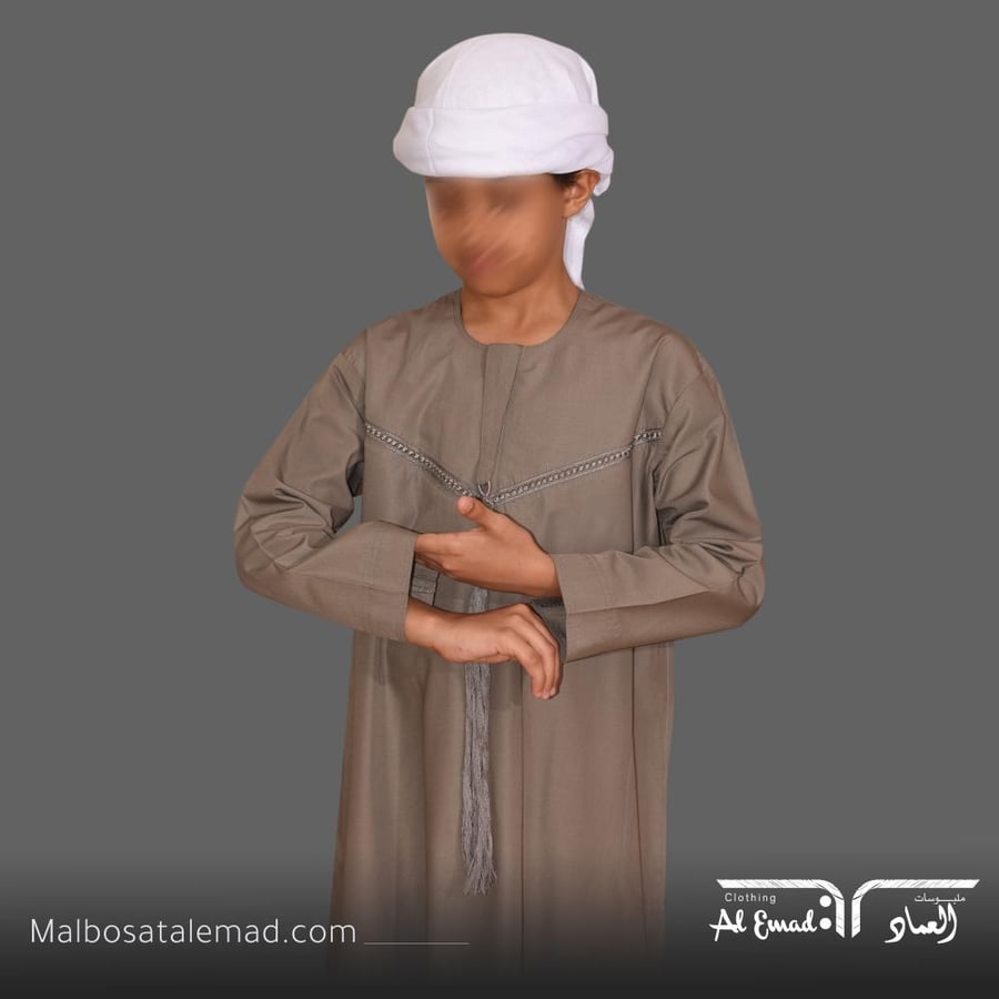 ثوب شبابي اماراتي بيج