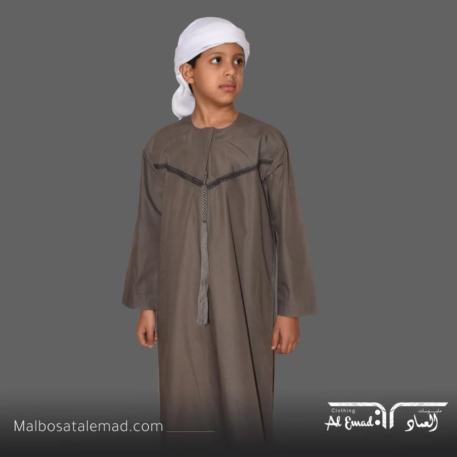 ثوب اطفال اماراتي رصاصي غامق