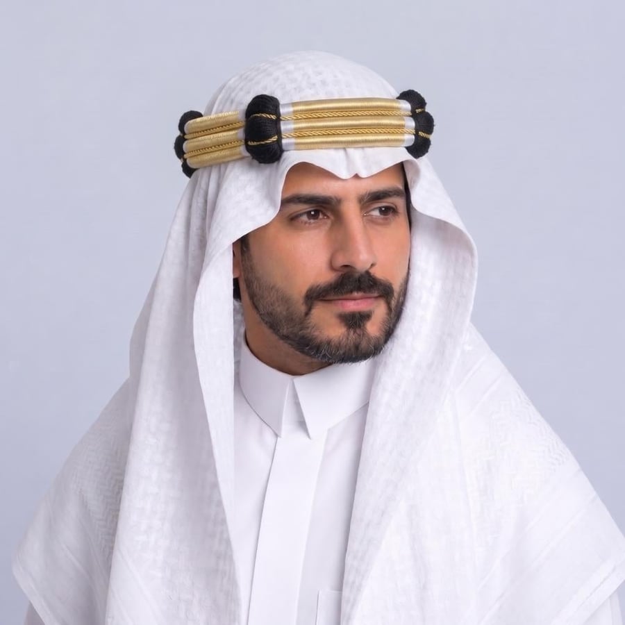 عقال مقصب ذهبي ملكي رجالي