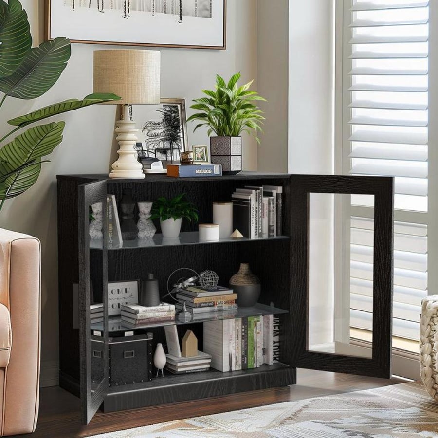 Modern oak wood storage unit 110 cm