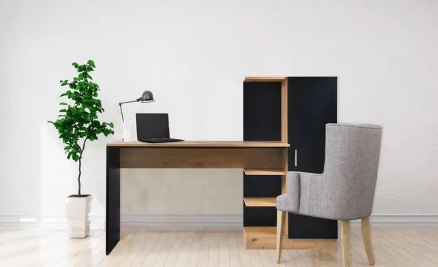 A modern study table made of Thai wood