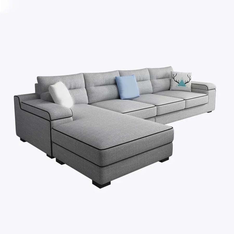 Modern Chanel L-shaped sofa — 180×320 cm Thai wood in various colors