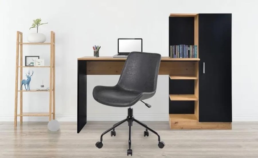 A modern study table made of Thai wood