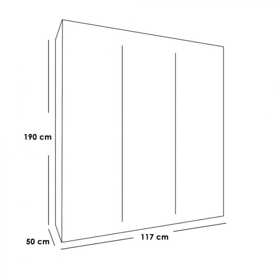 Clothes wardrobe with 3 doors, white