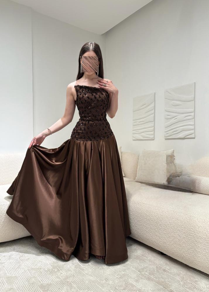 فستان سواريه ترتر وساتان لامع