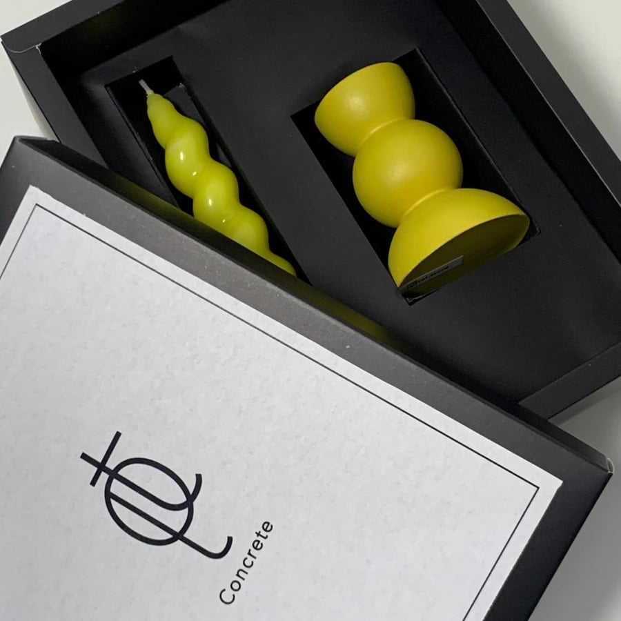 Yellow candle holder box