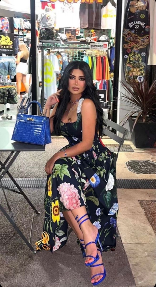 فستان أسود مشجر  - 0004