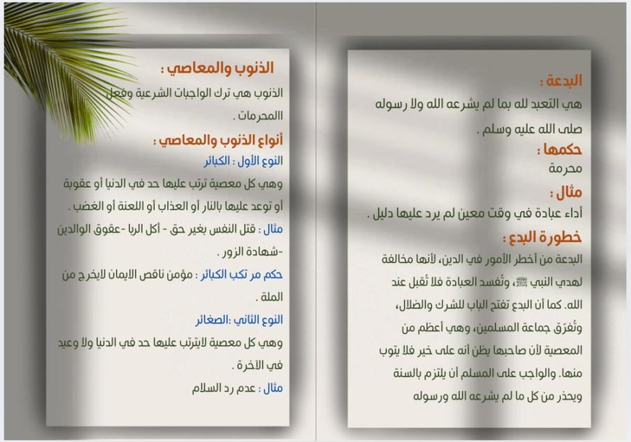 البدع والذنوب والمعاصي