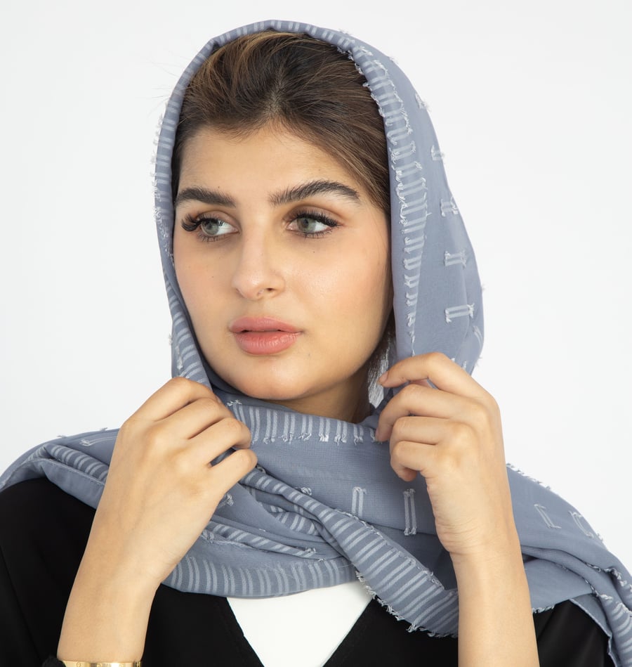 طرحة رمادي مخطط-ايف ستايل