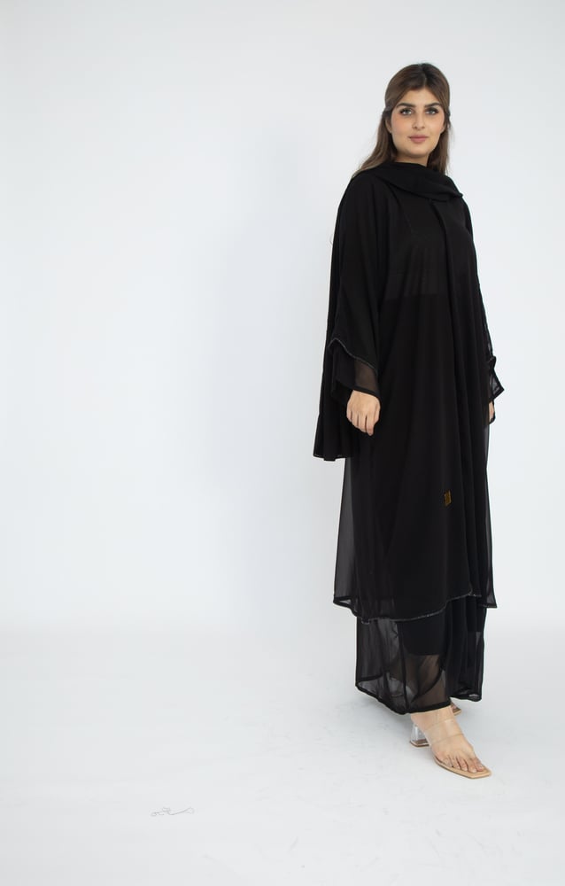 عباية كتف كلفة اسود-ايف ستايل