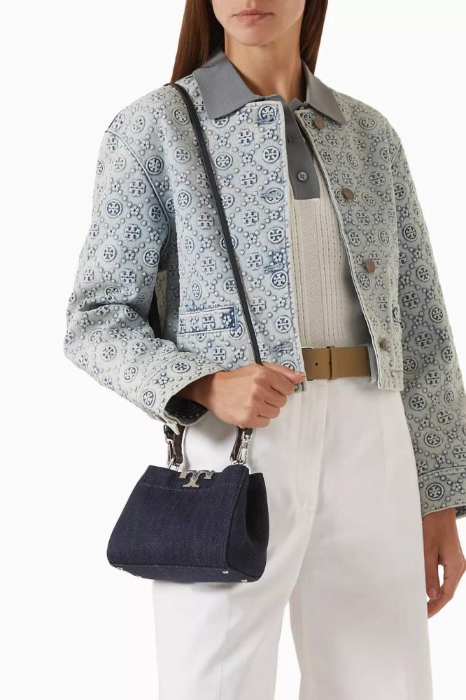 Tory Burch - mini Eleanor denim satchel