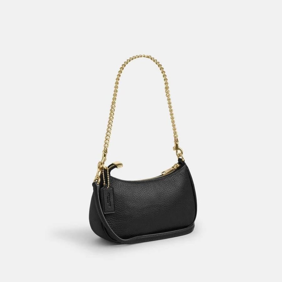 Saint Laurent classic Cassandre chain wallet in grain de poudre leather