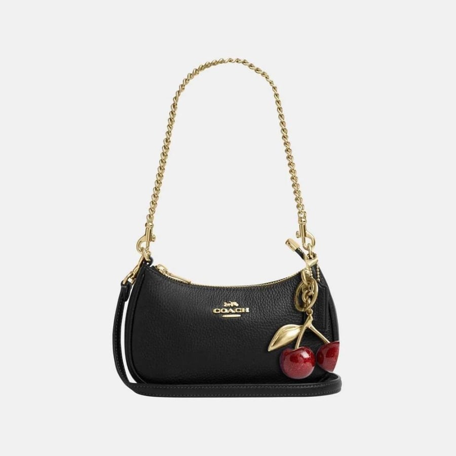 Saint Laurent classic Cassandre chain wallet in grain de poudre leather